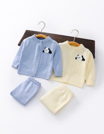 Autumn baby solid color sweater set