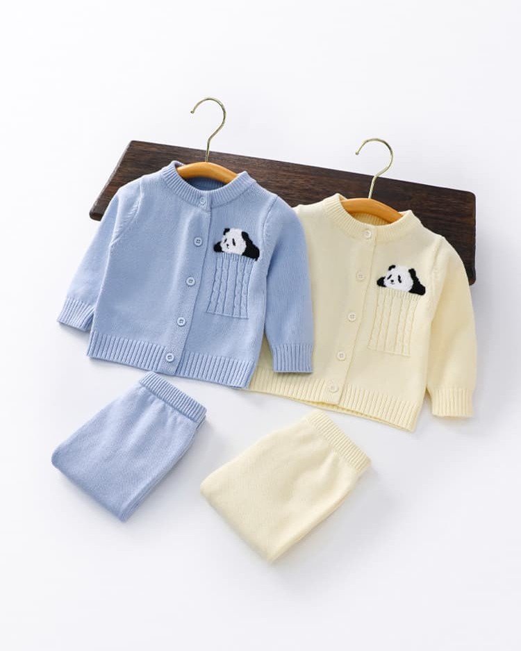 Autumn baby solid color sweater set