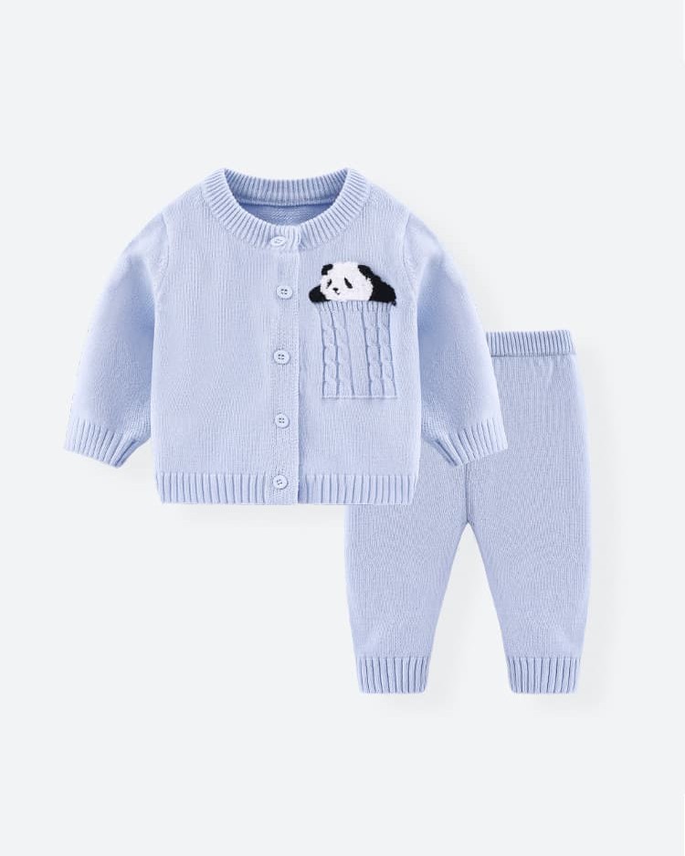 Autumn baby solid color sweater set