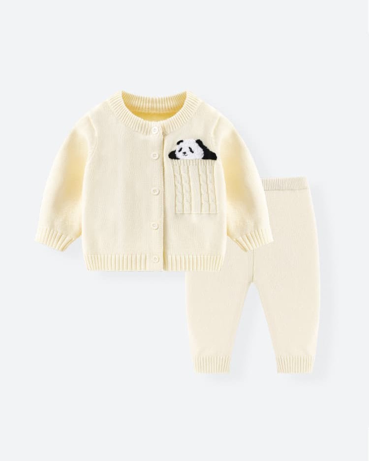 Autumn baby solid color sweater set