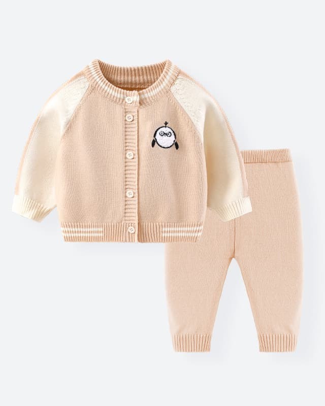 Spring and autumn boys and girls sweater two-piece suit