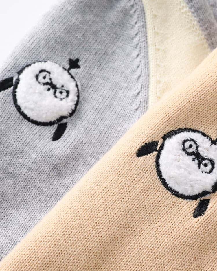 Spring and autumn boys and girls sweater two-piece suit