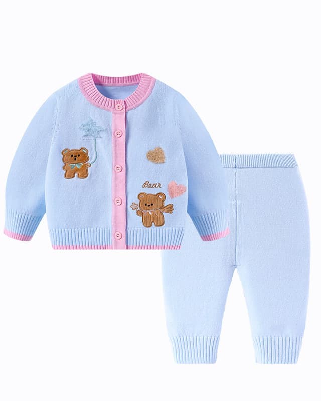 Cartoon suit for boys and girls, casual sweaters for kids, two-piece suit