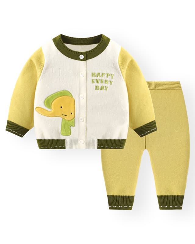 baby autumn and winter sweater set knitted cardigan two piece set