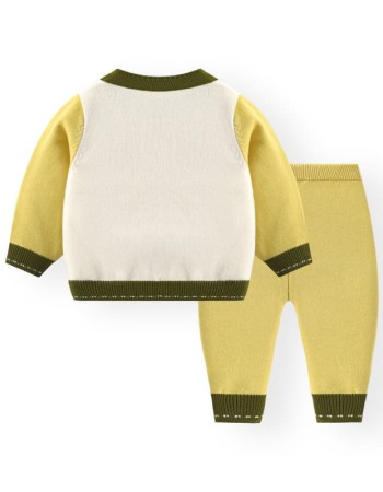 baby autumn and winter sweater set knitted cardigan two piece set