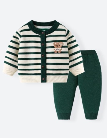 Autumn and winter fleece knitted jacket for boys and girls baby suit
