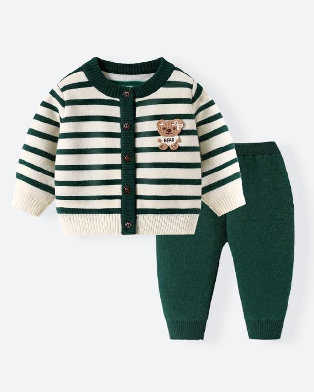 Autumn and winter fleece knitted jacket for boys and girls baby suit