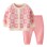Spring and Autumn Girls' Love Plaid Round Neck Knitted Cardigan Set
