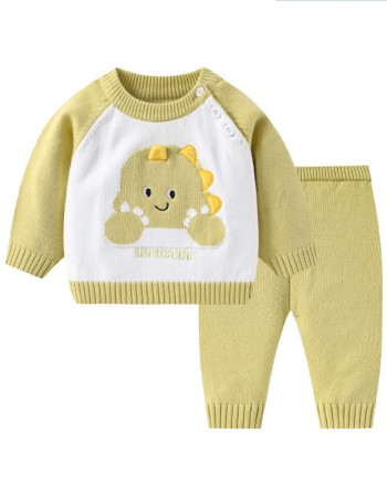 Autumn and winter baby knitted suit cute cartoon embroidered sweater