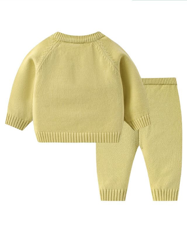 Autumn and winter baby knitted suit cute cartoon embroidered sweater