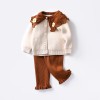 Autumn and winter girls' cardigan coat knitted sweater set