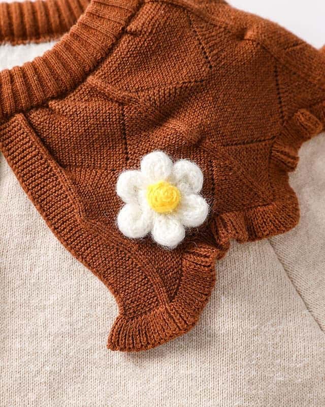 Autumn and winter girls' cardigan coat knitted sweater set