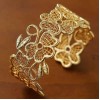 Embroidered Lace Hollow Flower Wide Bracelet Open Bracelet