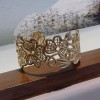 Embroidered Lace Hollow Flower Wide Bracelet Open Bracelet