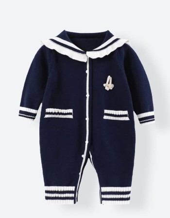 Infant and toddler knitted lace bodysuit outer wear crawling clothes