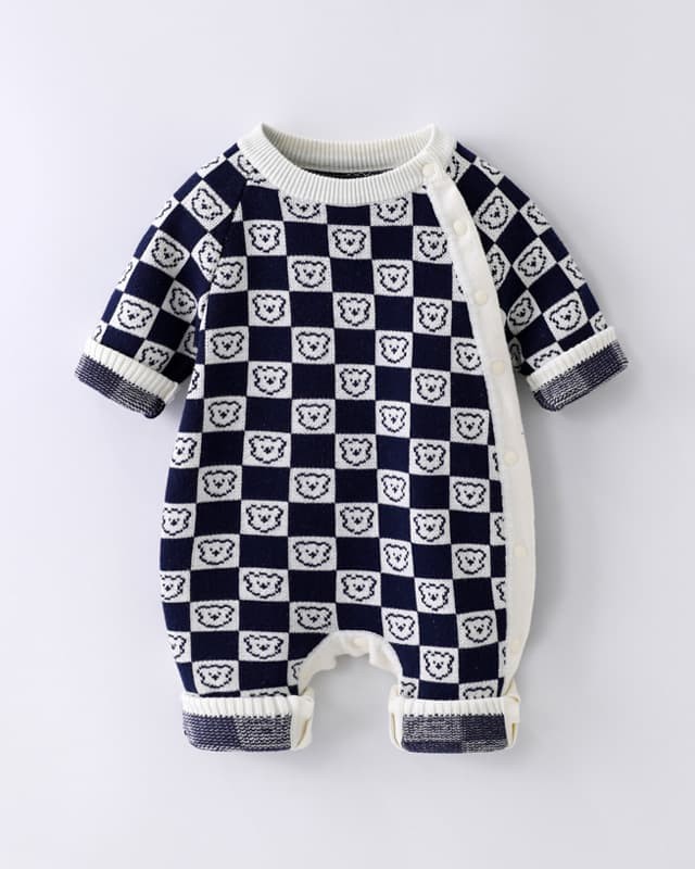 Autumn and winter baby jumpsuit casual knitted sweater