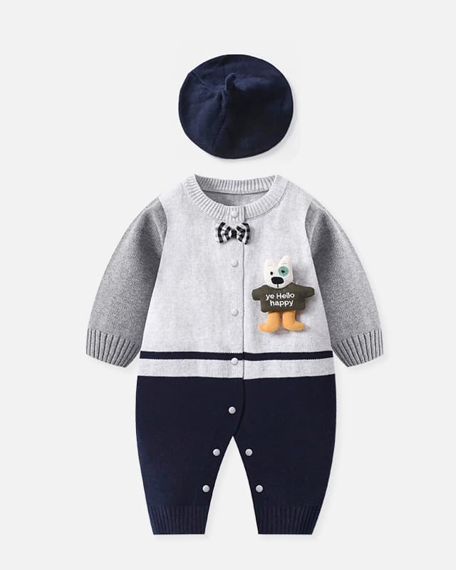 Autumn and winter infant long-sleeved jumpsuit crawling clothes