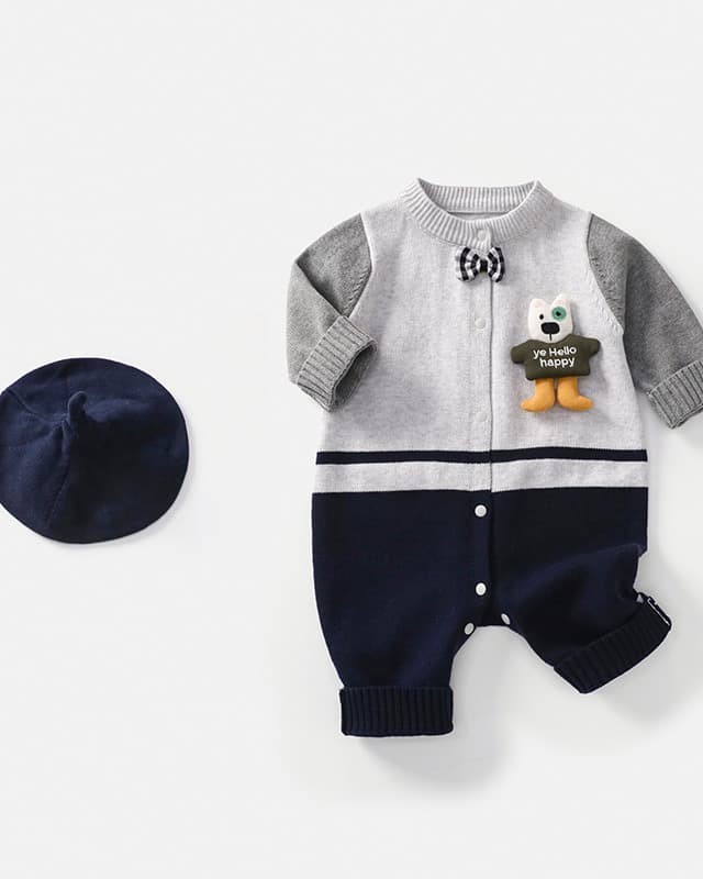 Autumn and winter infant long-sleeved jumpsuit crawling clothes