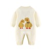 Autumn and winter baby knitted jumpsuit for boys and girls with cartoon little yellow duck