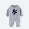New style knitted jumpsuit for baby boys and girls in spring and autumn, cute cartoon embroidered sweater and romper