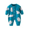 Autumn and winter baby double-layer jacquard jumpsuit for boys and girls
