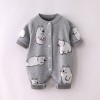 Autumn and winter baby double-layer jacquard jumpsuit for boys and girls