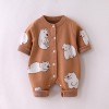 Autumn and winter baby double-layer jacquard jumpsuit for boys and girls