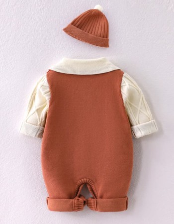 Baby long-sleeved jumpsuit with hood