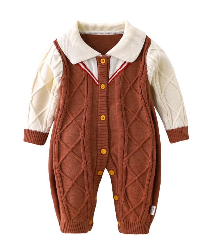 Baby long-sleeved jumpsuit with hood