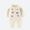 Infant and toddler autumn and winter knitted jumpsuit cute cartoon embroidered sweater crawling clothes