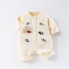 Infant and toddler autumn and winter knitted jumpsuit cute cartoon embroidered sweater crawling clothes