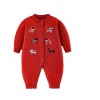 Infant and toddler autumn and winter knitted jumpsuit cute cartoon embroidered sweater crawling clothes