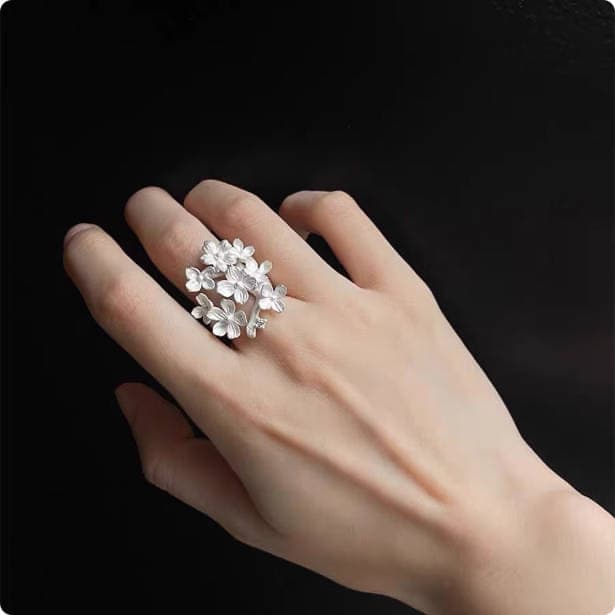 Dew Garden Series Flower Cluster Ring Inlaid With Zircon Hand-Carved Hollow-Carved Ring For Women Dew Garden Series Flower Cluster Ring Inlaid With Zircon Hand-Carved Hollow-Carved Ring For Women