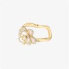 Golden Camellia Series Romantic Flower Ring White Drop Oil Elegant Open Ring Golden Camellia Series Romantic Flower Ring White Drop Oil Elegant Open Ring