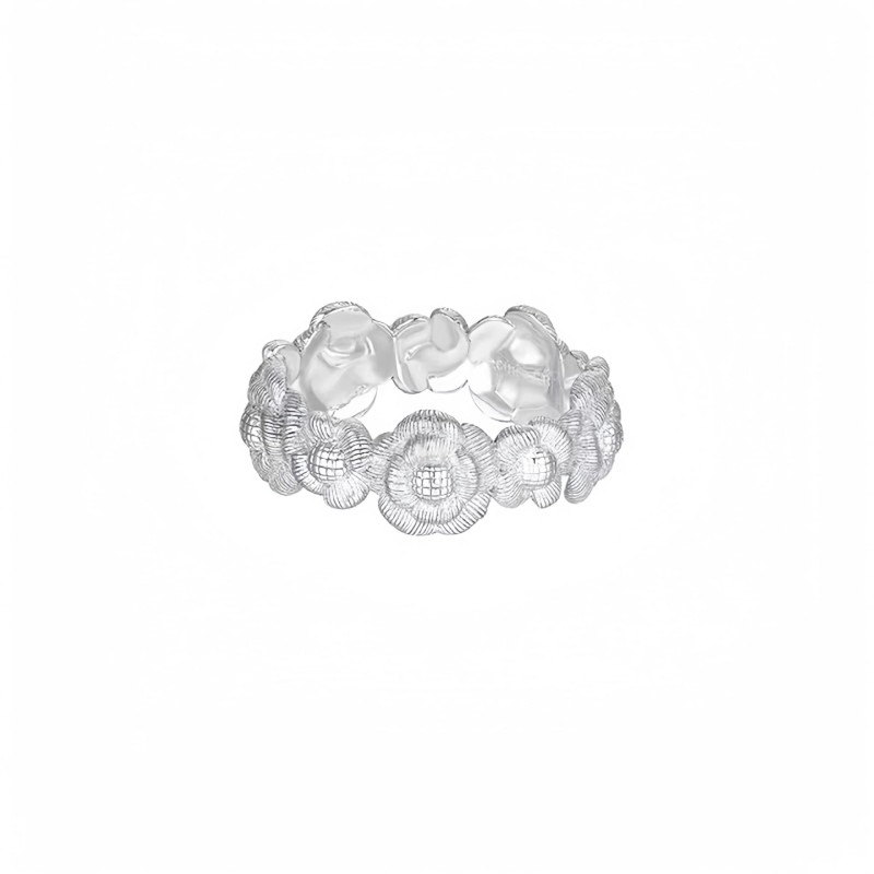 Evening Mountain Series Camellia Brushed Ring Women'S 925 Sterling Silver Garland Design Evening Mountain Series Camellia Brushed Ring Women'S 925 Sterling Silver Garland Design