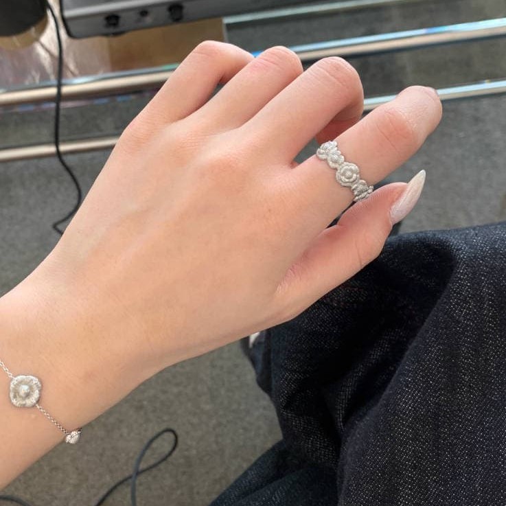 Evening Mountain Series Camellia Brushed Ring Women'S 925 Sterling Silver Garland Design Evening Mountain Series Camellia Brushed Ring Women'S 925 Sterling Silver Garland Design