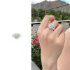 Opal Love Ring Heart Open Ring Retro Jewelry