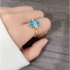 Blue Bamboo Ring Light Retro Versatile Jewelry