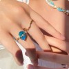 Blue Bamboo Ring Light Retro Versatile Jewelry