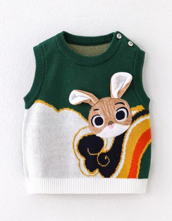 Spring and autumn baby pullover vest rabbit cute style
