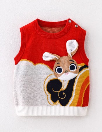 Spring and autumn baby pullover vest rabbit cute style