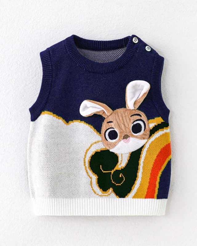Spring and autumn baby pullover vest rabbit cute style
