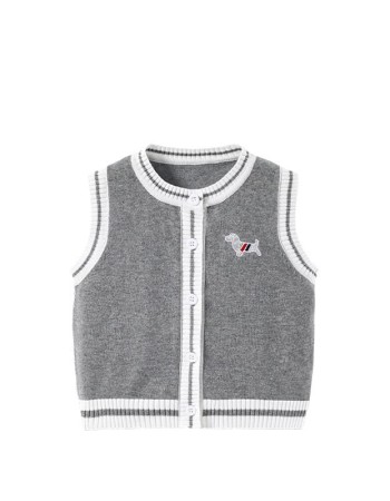 Spring and autumn baby knitted casual cardigan vest