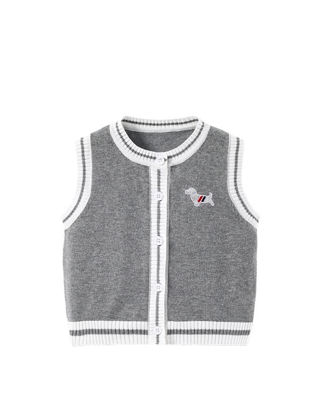 Spring and autumn baby knitted casual cardigan vest
