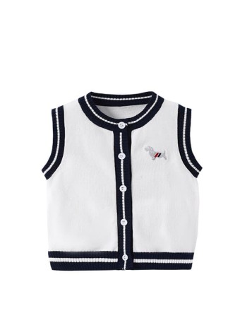Spring and autumn baby knitted casual cardigan vest