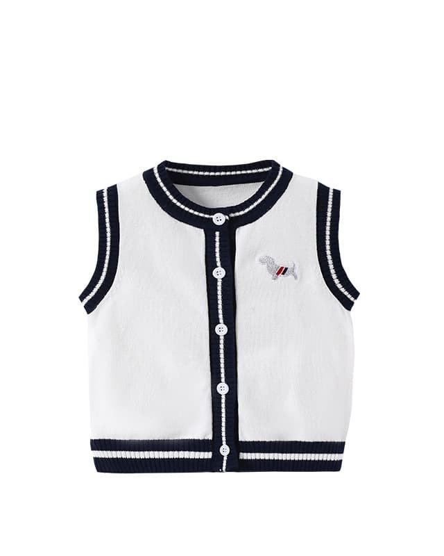 Spring and autumn baby knitted casual cardigan vest