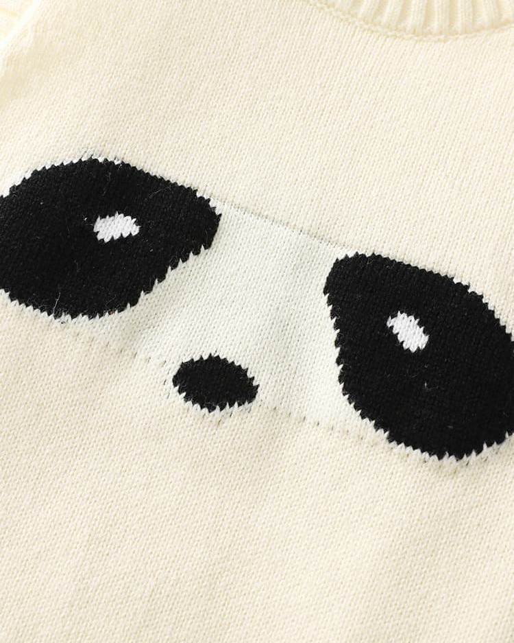 Spring and Autumn Panda Cartoon Baby Knitted Vest