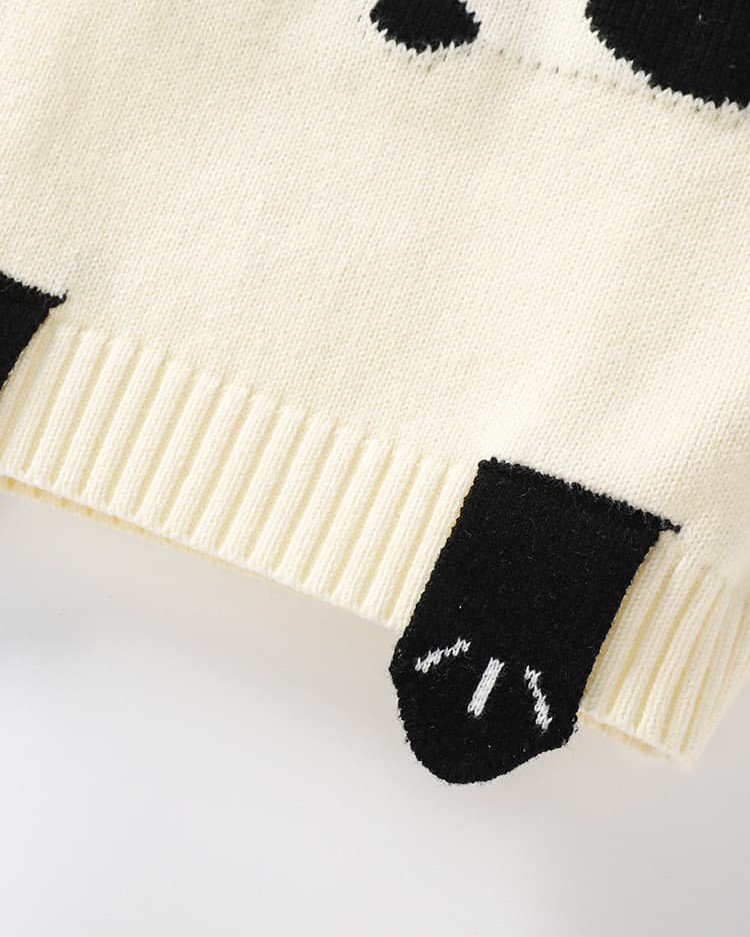 Spring and Autumn Panda Cartoon Baby Knitted Vest