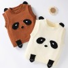 Spring and Autumn Panda Cartoon Baby Knitted Vest