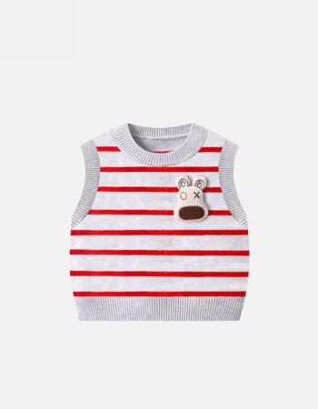 Infant and Toddler Baby Spring and Autumn Sleeveless Top Puppy Dog Knitted Vest